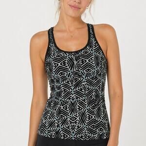NWOT Carve Designs Dana Tankini Swim Top Tile Black Size XS